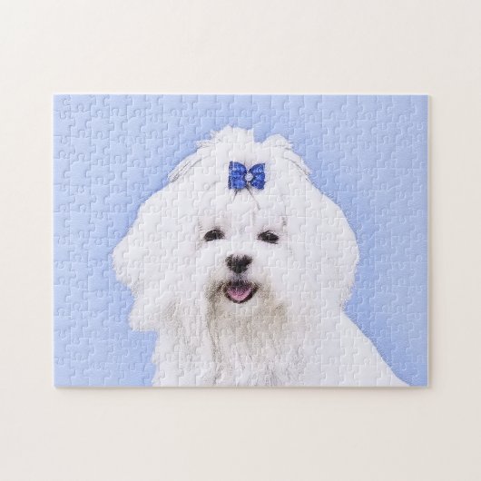 Puzzle Peinture maltaise - Un joli art original du chien (Horizontal)