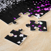 Puzzle Peinture noire et blanche avec chemin de forêt ros (Côté)