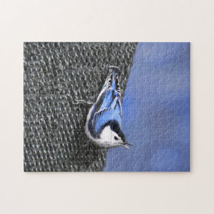 Puzzle Peinture Nuthatch à poitrine blanche Art original
