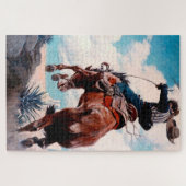 Puzzle Peinture occidentale de NC Wyeth «Bucking» (Horizontal)