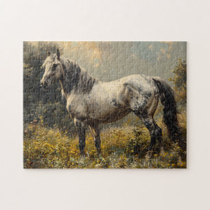 Puzzle Peinture paysagère Wild Mustang