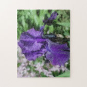 Puzzle Peinture photo Iris Flower Art à fond violet (Vertical)