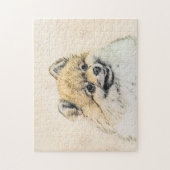 Puzzle Peinture Poméranienne (orange) - Art Chien origina (Vertical)