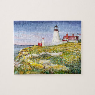 Puzzle Peinture principale d'aquarelle du Maine de phare