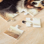 Puzzle Peinture rétro Australian Shepherd sans couture (Côté)
