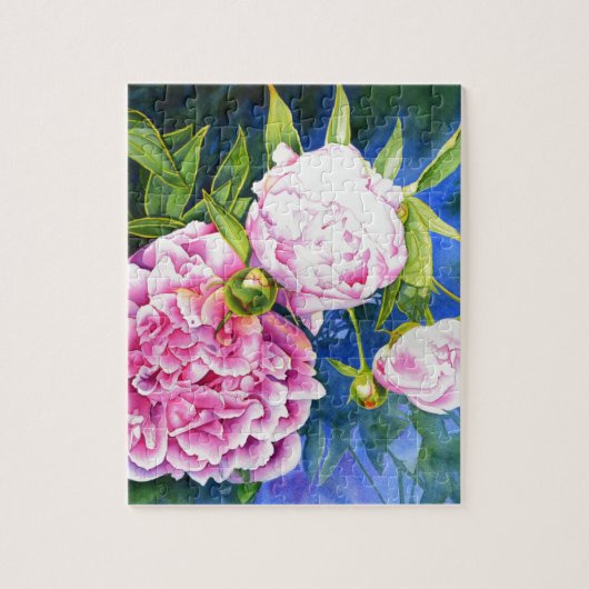 Puzzle Peinture rose blanc | romantique floral (Vertical)