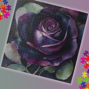 Puzzle Peinture Rose violet vive