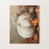 Puzzle Peinture Rustique Citrouille blanche (Vertical)
