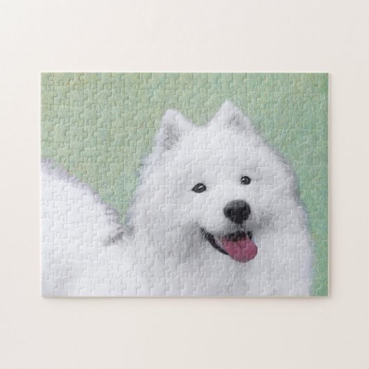 Puzzle Peinture Samoyed - Cute Original Chien Art (Horizontal)