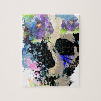 Puzzle Peinture squelettique de crâne fou d'imaginaire