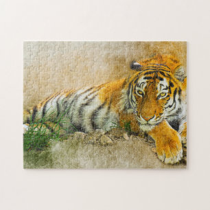 Puzzle Peinture sur tigre
