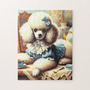 Puzzle Peinture vintage de caniche