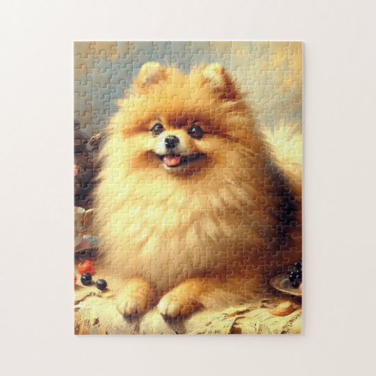 Puzzle Peinture vintage de Chien de Poméranie (Vertical)
