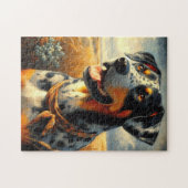 Puzzle Peinture vintage de chien léopard Catahoula (Horizontal)