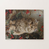 Puzzle Peinture vintage de Kitten à long haïr (Horizontal)