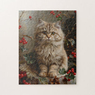 Puzzle Peinture vintage de Kitten à long haïr
