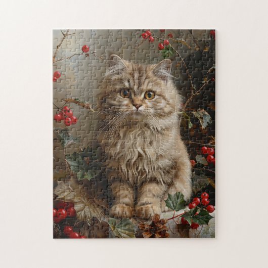 Puzzle Peinture vintage de Kitten à long haïr (Vertical)