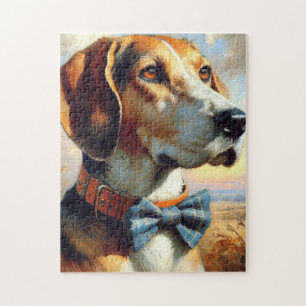 Puzzle Peinture vintage en anglais Foxhound