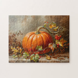 Puzzle Peinture vintage orange Citrouille