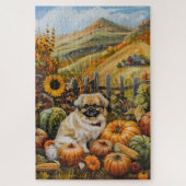 Puzzle Pekingese Chien automne récolte Thankgiving (Vertical)