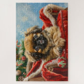 Puzzle Pekingese Dog Christmas Festive (Vertical)