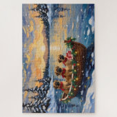 Puzzle Pékinois Bateau de Noël Vacances (Vertical)