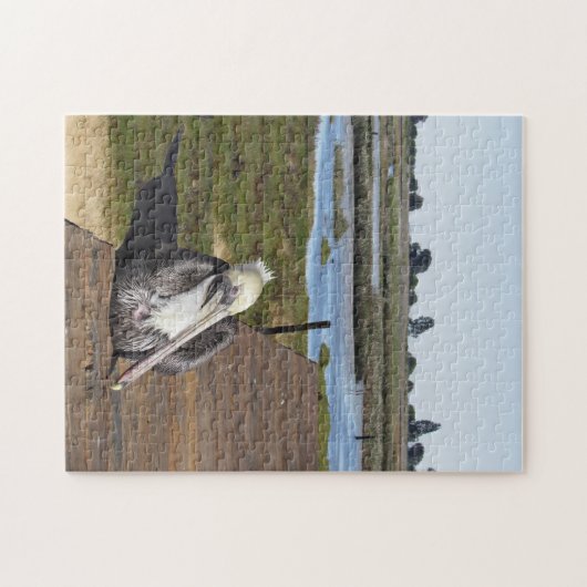 Puzzle - Pélican sur la jetée à Marsh (Horizontal)