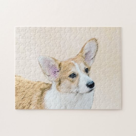 Puzzle Pembroke Welsh Corgi Peinture - Art Chien original (Horizontal)