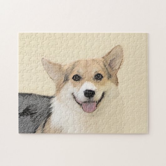 Puzzle Pembroke Welsh Corgi Peinture - Art Chien original (Horizontal)