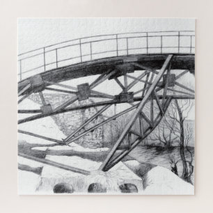 Puzzle Pencilart de passerelle antique Monochrome