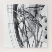 Puzzle Pencilart de passerelle antique Monochrome (Vertical)