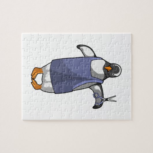 Puzzle Penguin coiffeur avec ciseaux (Horizontal)