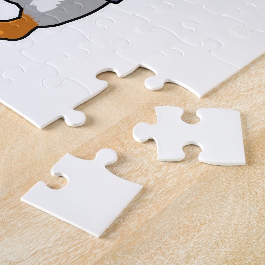 Puzzle Penguin coiffeur avec ciseaux (Côté)