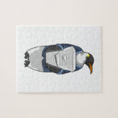 Puzzle Penguin comme secrétaire avec pile de papier (Horizontal)