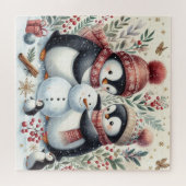 Puzzle Penguins Construisant Un Snowman (Horizontal)