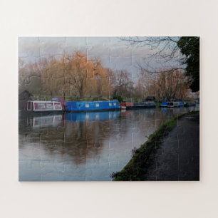 Puzzle Péniches sur un canal gelé Photo de Brett Jordan