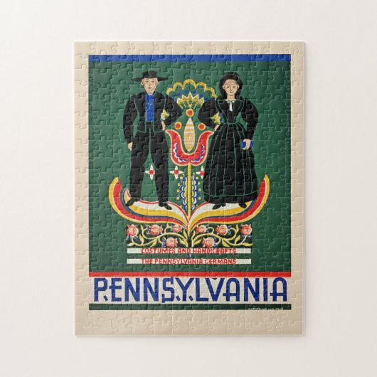 Puzzle Pennsylvania, vintage travel poster, (Vertical)