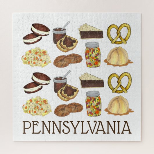 Puzzle Pennsylvanie Dutch Foods Whoopie Pot Pie Pretzel (Vertical)