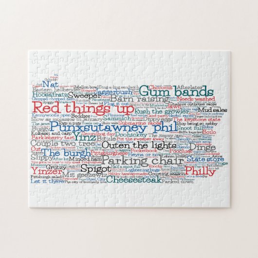 Puzzle Pennsylvanie USA Slang Word Art Map (Horizontal)