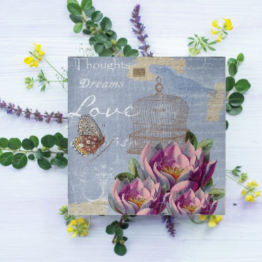 Puzzle Pensées d'amour victoriennes Rêves Papillon Cage à