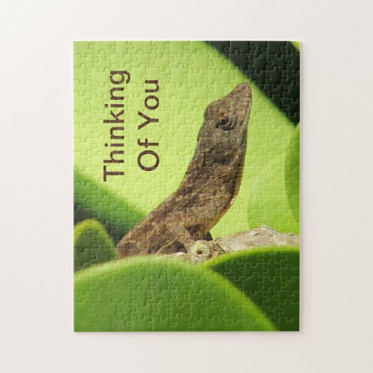 Puzzle Penser À Vous Feuilles Reptile Gecko Amitié (Vertical)