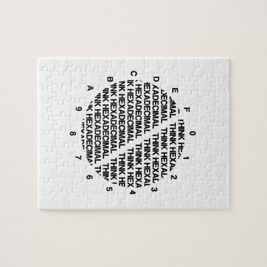 Puzzle Penser Hexadecimal (Modèle d'horloge Humour Geek) (Horizontal)