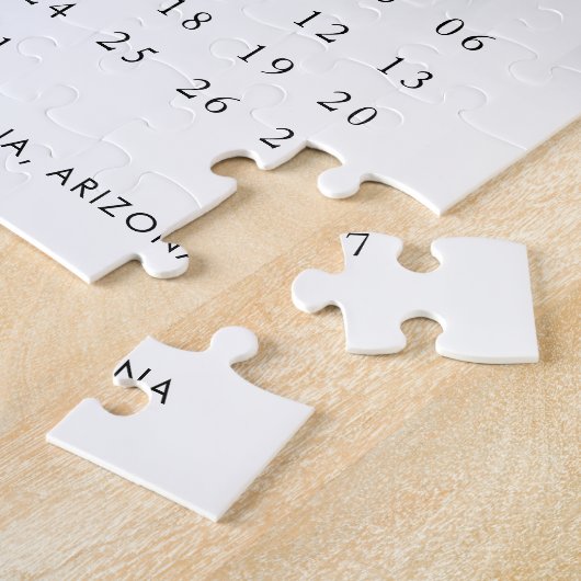 Puzzle Pensez-Nous Dans Calendrier Moderne Minimale Coupl (Côté)