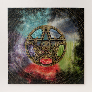 Puzzle Pentacle Elemental Triskelion Lune Ornement