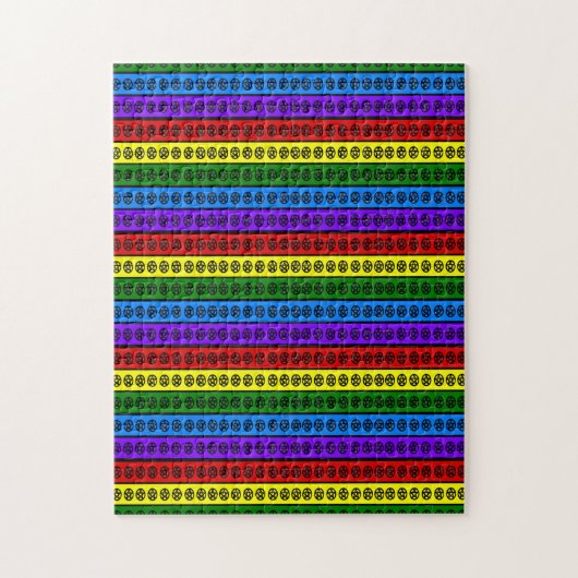 Puzzle Pentacles païens arc-en-ciel (Vertical)