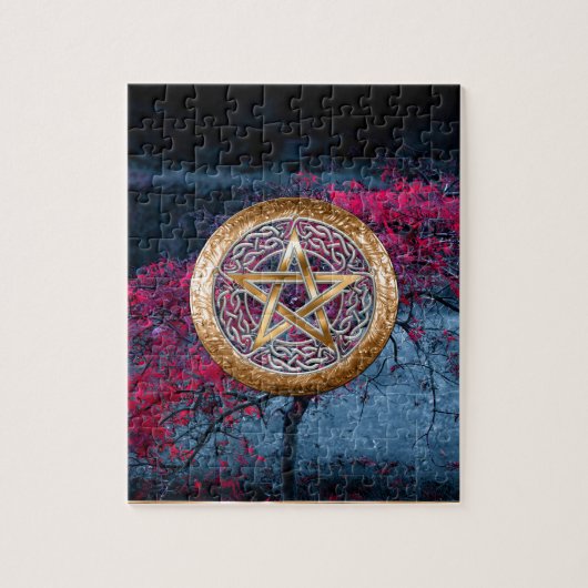 Puzzle Pentagram Pagan Wiccan Alter le tissu (Vertical)