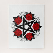 Puzzle Pentagramme aux roses rouges (Vertical)