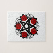 Puzzle Pentagramme aux roses rouges (Horizontal)