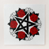 Puzzle Pentagramme aux roses rouges (Horizontal)
