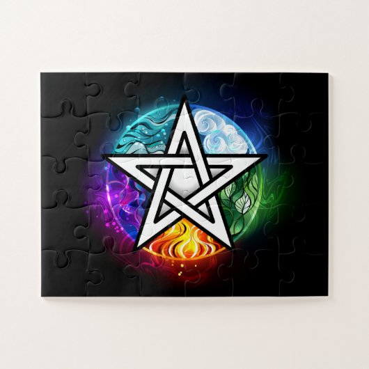 Puzzle pentagramme du Wiccan (Horizontal)